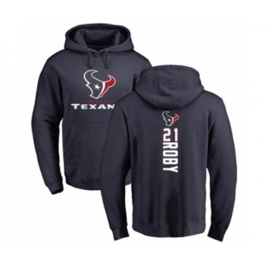 Football Houston Texans #21 Bradley Roby Navy Blue Backer Pullover Hoodie - Ujersey