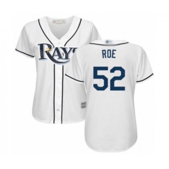 Women's Tampa Bay Rays #52 Chaz Roe Authentic White Home Cool Base Baseball Player Jersey