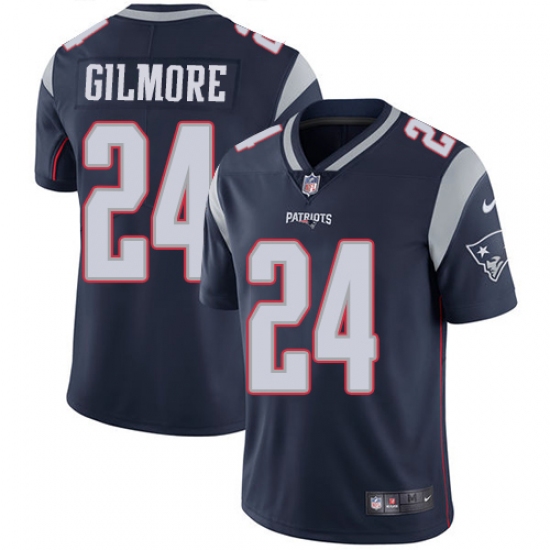 Youth Nike New England Patriots #24 Stephon Gilmore Navy Blue Team Color Vapor Untouchable Limited Player NFL Jersey - Ujersey