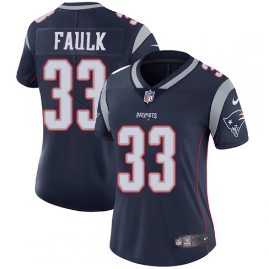 Women's Nike New England Patriots #33 Kevin Faulk Navy Blue Team Color Vapor Untouchable Limited Player NFL Jersey - Ujersey