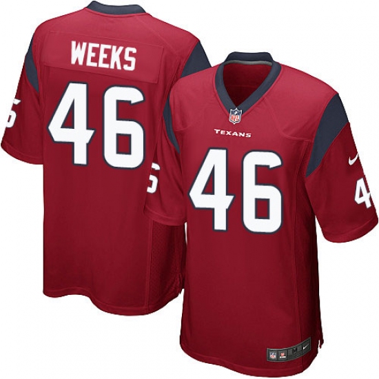 Men's Nike Houston Texans #46 Jon Weeks Game Red Alternate NFL Jersey