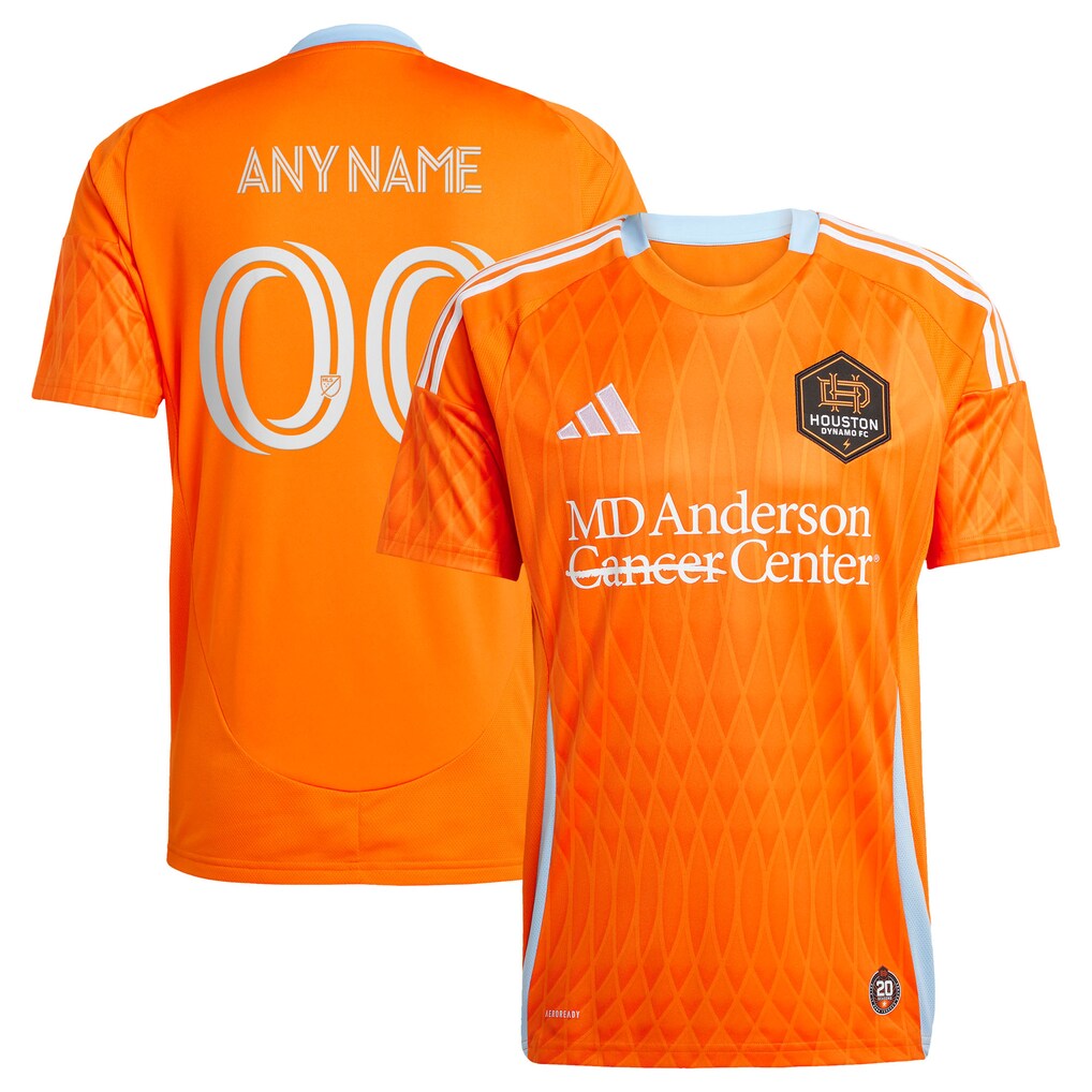 Men's Houston Dynamo FC adidas Orange 2025 Season 20 Replica Custom Jersey - Ujersey