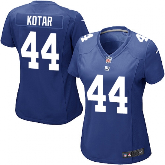 Women's Nike New York Giants #44 Doug Kotar Game Royal Blue Team Color NFL Jersey - Ujersey