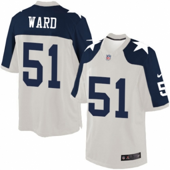 Men's Nike Dallas Cowboys #51 Jihad Ward Limited White Throwback Alternate NFL Jersey - Ujersey