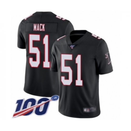 Men's Atlanta Falcons #51 Alex Mack Black Alternate Vapor Untouchable Limited Player 100th Season Football Jersey - Ujersey