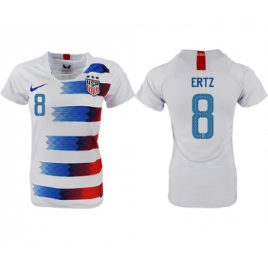 Women's USA #8 Ertz Home Soccer Country Jersey