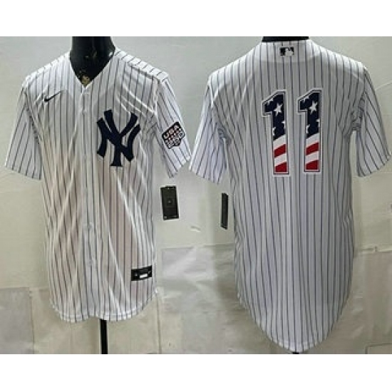 Men's New York Yankees #11 Anthony Volpe White 2026 USA 250 Fourth of July Home Stadium Stitched Jersey - Ujersey