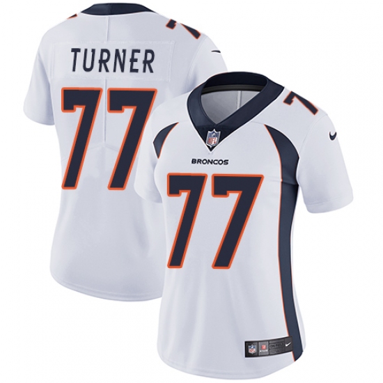 Women's Nike Denver Broncos #77 Billy Turner White Vapor Untouchable Limited Player NFL Jersey - Ujersey