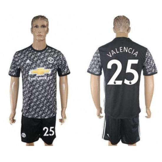 Manchester United #25 Valencia Black Soccer Club Jersey