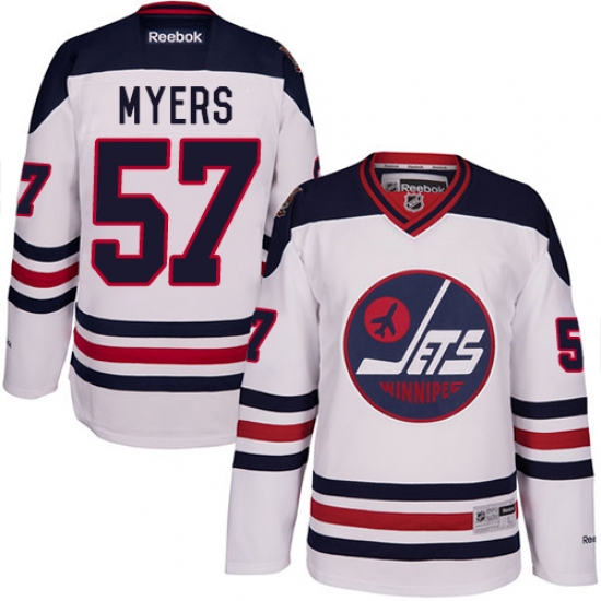 Men's Reebok Winnipeg Jets #57 Tyler Myers Authentic White 2016 Heritage Classic NHL Jersey