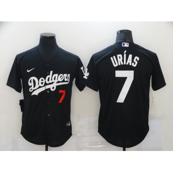 Men's Los Angeles Dodgers #7 Julio Urias Nike Black Replica Home Jersey - Ujersey
