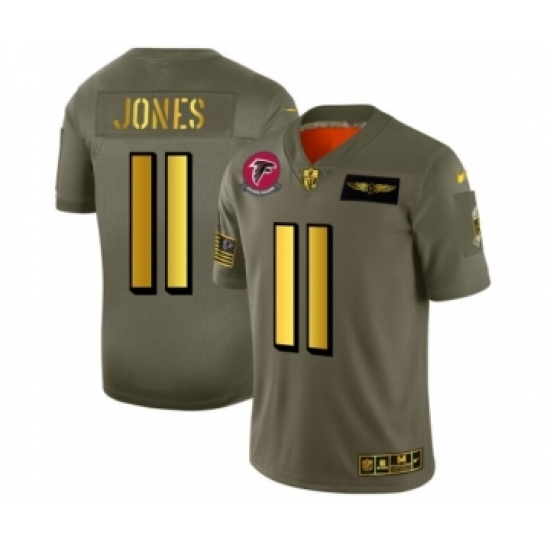 Men's Atlanta Falcons #11 Julio Jones Limited Olive Gold 2019 Salute to Service Football Jersey - Ujersey