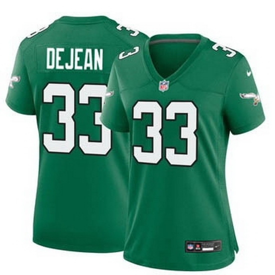 Women Philadelphia Eagles #33 Cooper DeJean Green Vapor Untouchable Stitched NFL Jersey - Ujersey