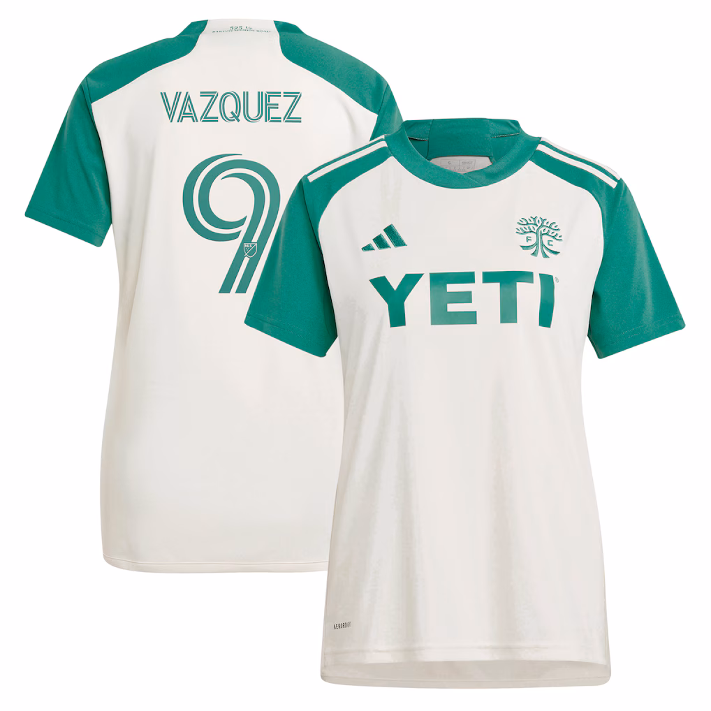 Women's Austin FC Brandon Vazquez adidas Tan 2024 The Armadillo Kit Replica Player Jersey
