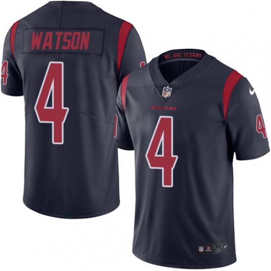 Youth Nike Houston Texans #4 Deshaun Watson Limited Navy Blue Rush Vapor Untouchable NFL Jersey - Ujersey