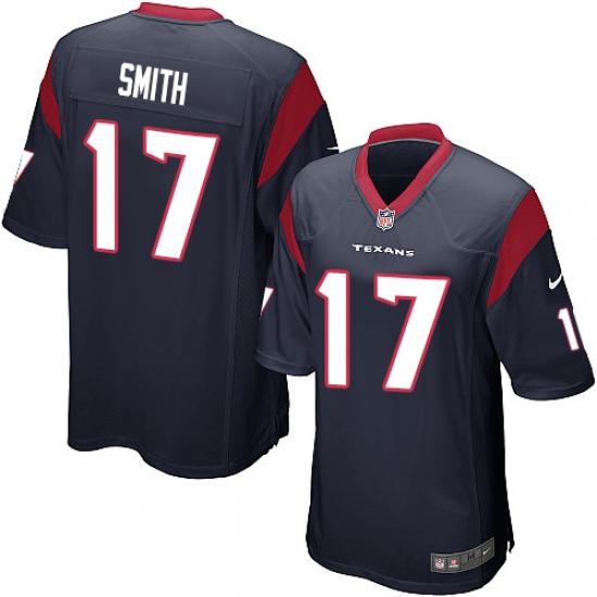 Men's Nike Houston Texans #17 Vyncint Smith Game Navy Blue Team Color NFL Jersey - Ujersey