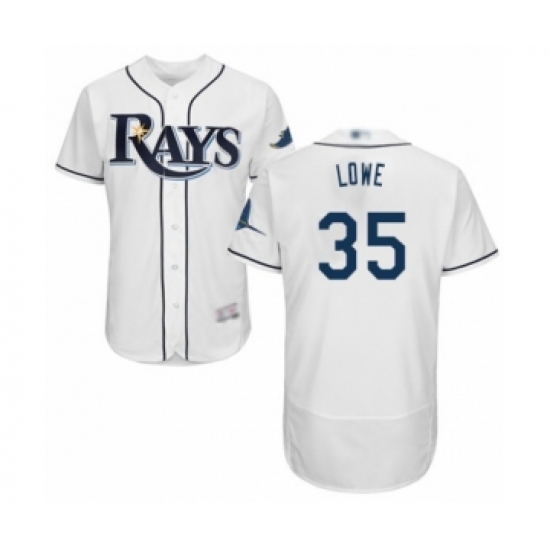 Men's Tampa Bay Rays #35 Nate Lowe Home White Home Flex Base Authentic Collection Baseball Player Jersey - Ujersey