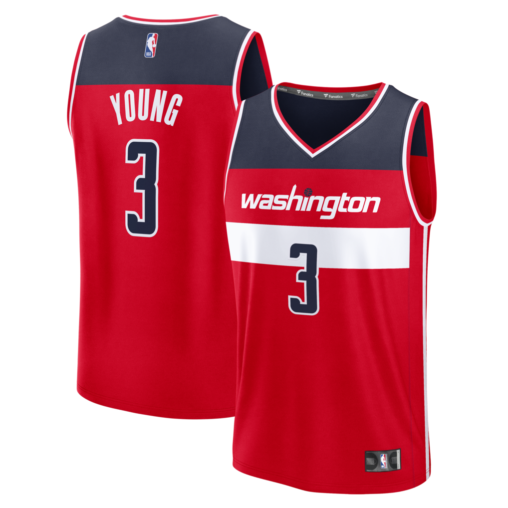 Men's Washington Wizards Trae Young Fanatics Red Fast Break Jersey - Icon Edition - SUjersey01