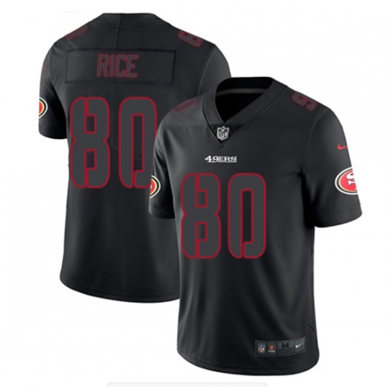 Men's San Francisco 49ers #80 Jerry Rice Black Impact Limited Stitched Jersey - Ujersey