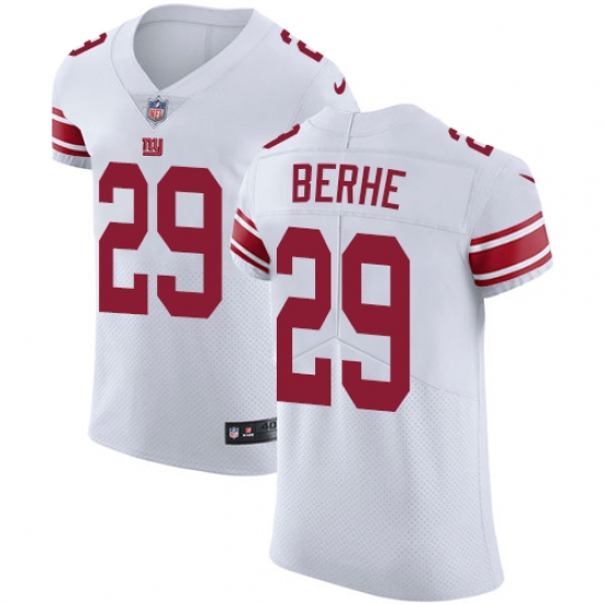 Men's Nike New York Giants #29 Nat Berhe White Vapor Untouchable Elite Player NFL Jersey - Ujersey