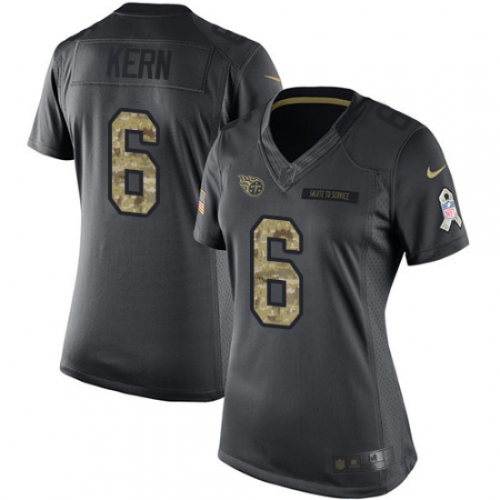Women's Nike Tennessee Titans #6 Brett Kern Limited Black 2016 Salute to Service NFL Jersey - Ujersey