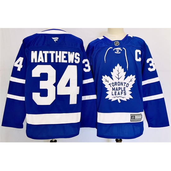 Men's Toronto Maple Leafs #34 Auston Matthews Blue 2024-25 Stitched Jersey - Ujersey
