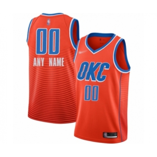 Women's Oklahoma City Thunder Customized Swingman Orange Finished Basketball Jersey - Statement Edition - Ujersey