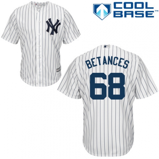 Men's Majestic New York Yankees #68 Dellin Betances Replica White Home MLB Jersey - Ujersey