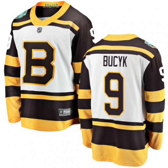 Youth Boston Bruins #9 Johnny Bucyk White 2019 Winter Classic Fanatics Branded Breakaway NHL Jersey