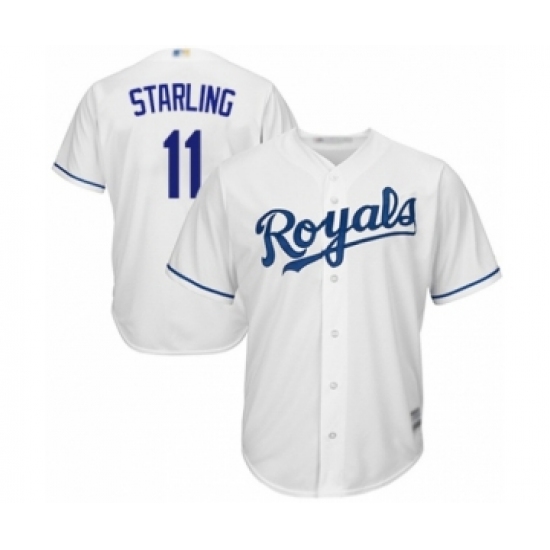 Youth Kansas City Royals #11 Bubba Starling Authentic White Home Cool Base Baseball Player Jersey - Ujersey