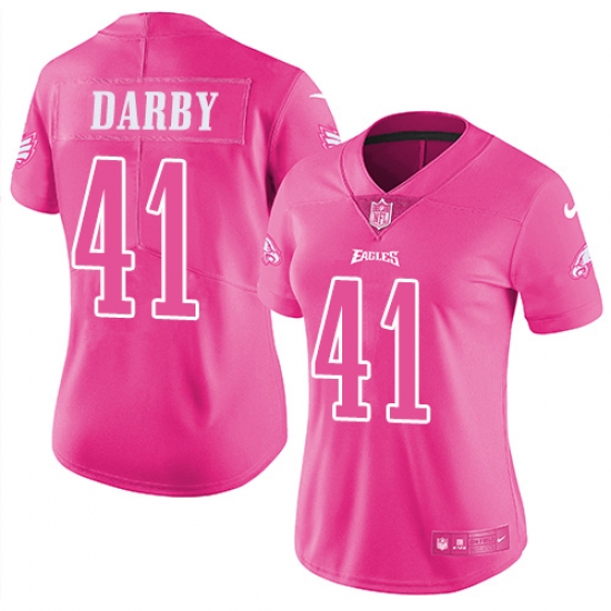 Women's Nike Philadelphia Eagles #41 Ronald Darby Limited Pink Rush Fashion NFL Jersey - Ujersey