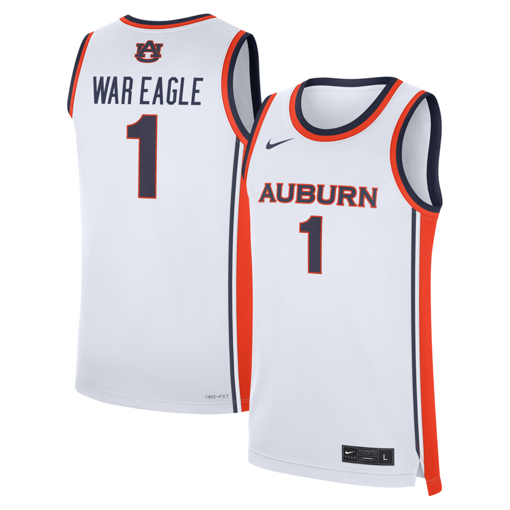 Men's Nike White Auburn Tigers #1 Home War Eagle Replica Basketball Jersey - Ujersey