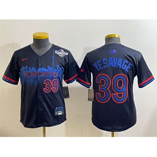 Youth Toronto Blue Jays #39 Trey Yesavage Navy 2025 World Series City Connect Limited Stitched Baseball Jersey - Ujersey