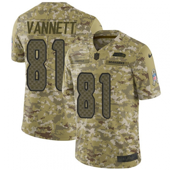 Men's Nike Seattle Seahawks #81 Nick Vannett Limited Camo 2018 Salute to Service NFL Jersey - Ujersey
