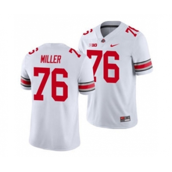 Men's Ohio State Buckeyes Harry Miller 76 White Game Football Jersey - Ujersey