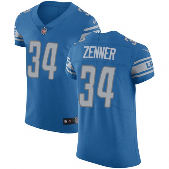 Men's Nike Detroit Lions #34 Zach Zenner Light Blue Team Color Vapor Untouchable Elite Player NFL Jersey - Ujersey