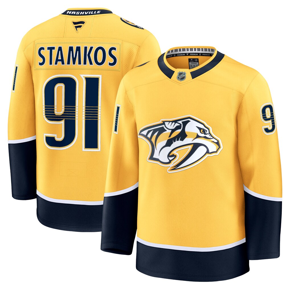 Men's Nashville Predators Steven Stamkos Fanatics Gold Home Premium Jersey - ujerseystore