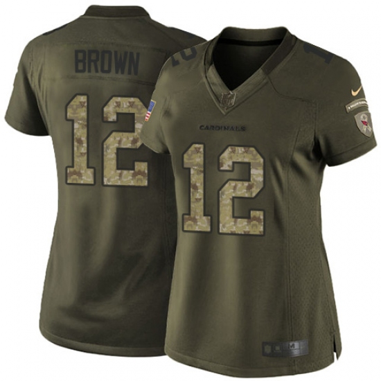 Women's Nike Arizona Cardinals #12 John Brown Elite Green Salute to Service NFL Jersey - Ujersey