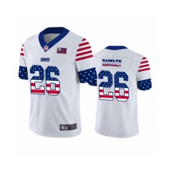 Men's New York Giants #26 Saquon Barkley White Independence Day Limited Football Jersey