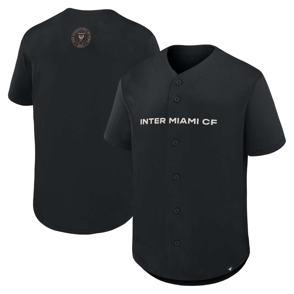 Men's Inter Miami CF Fanatics Black Maximum Intensity Button-Up Jersey - Ujersey