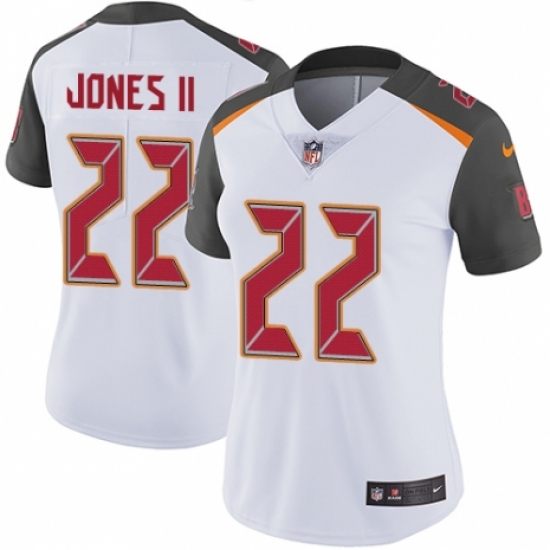 Women's Nike Tampa Bay Buccaneers #22 Ronald Jones II White Vapor Untouchable Limited Player NFL Jersey - Ujersey