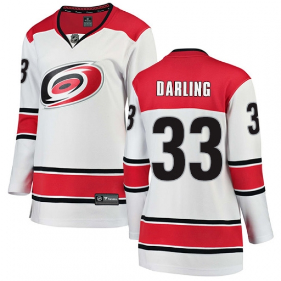 Women's Carolina Hurricanes #33 Scott Darling Authentic White Away Fanatics Branded Breakaway NHL Jersey