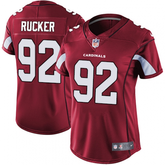 Women's Nike Arizona Cardinals #92 Frostee Rucker Red Team Color Vapor Untouchable Limited Player NFL Jersey - Ujersey
