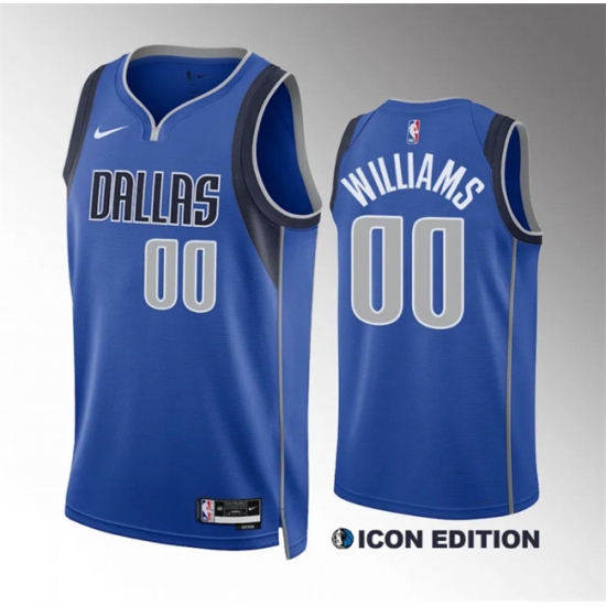 Men's Dallas Mavericks #00 Brandon Williams Blue Icon Edition Stitched Basketball Jersey - Ujersey