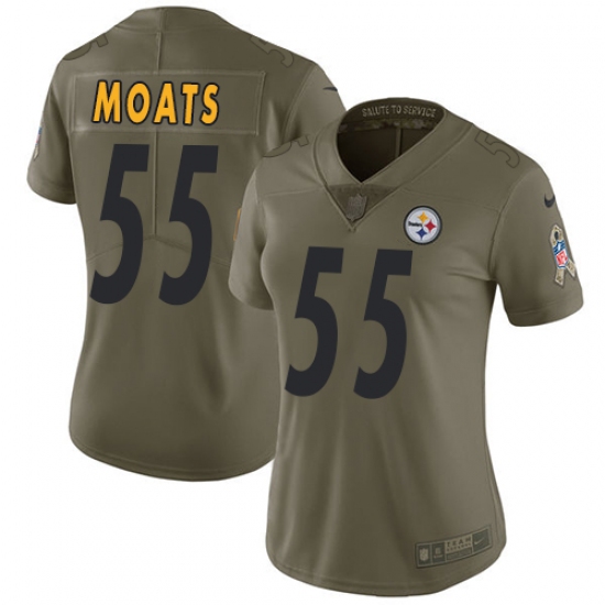 Women's Nike Pittsburgh Steelers #55 Arthur Moats Limited Olive 2017 Salute to Service NFL Jersey - Ujersey