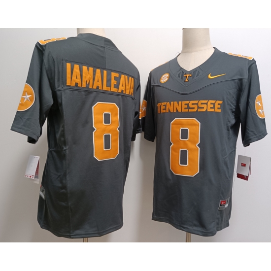 Men's Tennessee Volunteers #8 Nico Iamaleava Grey FUSE College Stitched Jersey - Ujersey