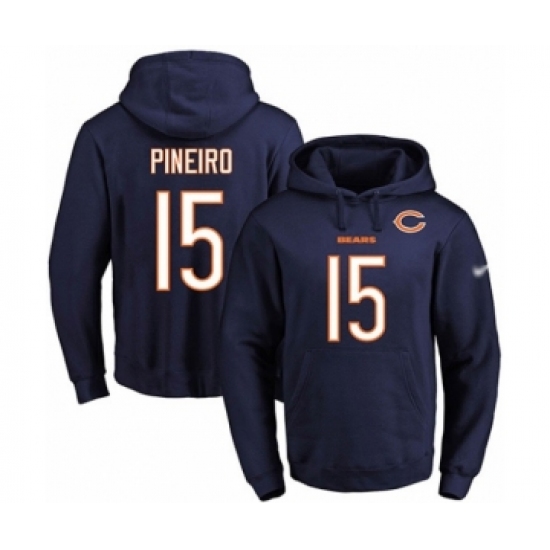 Football Men's Chicago Bears #15 Eddy Pineiro Navy Blue Name & Number Pullover Hoodie - Ujersey