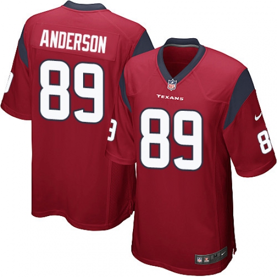 Men's Nike Houston Texans #89 Stephen Anderson Game Red Alternate NFL Jersey - Ujersey