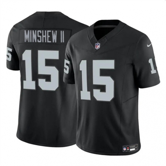 Men's Las Vegas Raiders #15 Gardner Minshew II Black 2024 F.U.S.E. Football Stitched Jersey - Ujersey