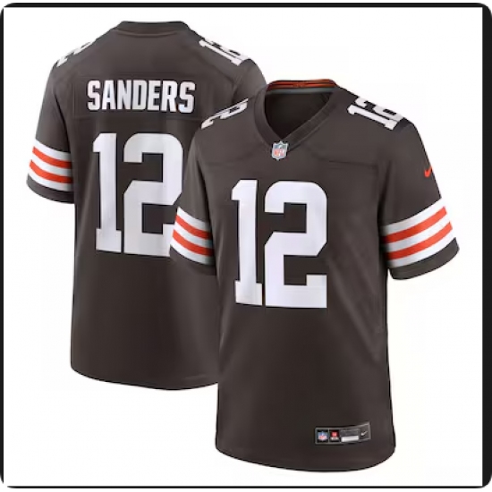Men's Cleveland Browns #12 Shedeur Sanders Nike Brown 2025 NFL Draft Game Jersey - Ujersey